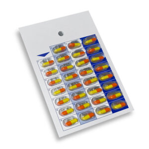 Medicine On Time One Piece, Cold Seal, 31-Day Single Dose Medication Blister Card – 100 Cards & 100 Blisters