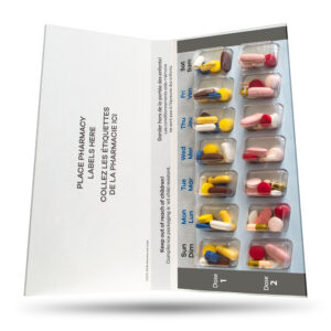 Manrex 7-Day 2-Pass (2-Doses Per Day) Disposable Multi-Med Blister Card with 100 Cards & 100 Blisters