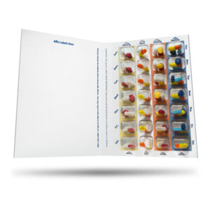 Qube 7-Day, 4-Pass (4-doses per Day) Multi-Med Disposable Mini 8" Tall Blister Card Refill with 26 Cards & 26 Blisters